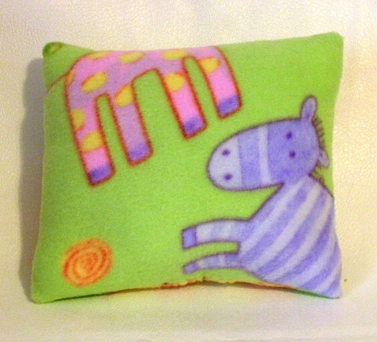 Small Whimsical Zoo Animals Pillow Fleece Fabric