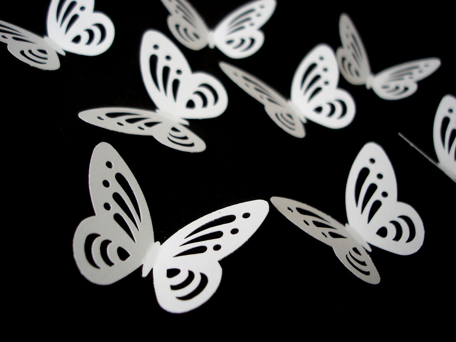 50 Wedding White Multi Detail Butterfly die cuts punch confetti embellishments - No583