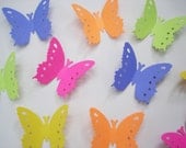50 Medium Mixed Bright Orange Green Hot Pink Yellow Blue Paper Royal Butterfly Lace Embellishments Wedding Party Decorations - No361