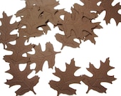 25 Embossed Brown Oak Leaf punch die cut cutouts confetti scrapbooking embellishments - No202