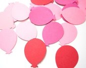 100 Mixed Red Pink Balloon Punch Die Cut Cutouts Confetti Scrapbooking Embellishments - No433