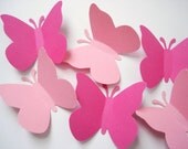 50 Large Mixed Pink Butterfly punch die cut embellishments - No380