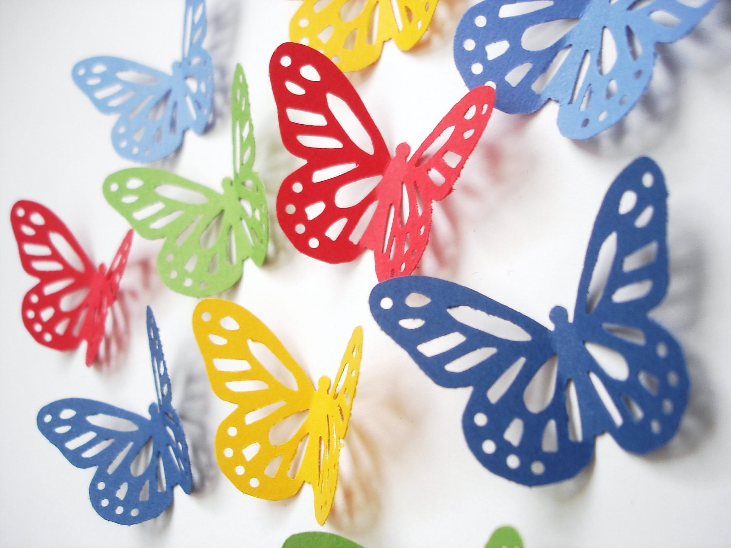 50 Summer Days Yellow Red Green Blue Monarch Butterfly punch die cut embellishments - No913