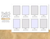 8.5x11 Grid With Captions / Layered PSD Template