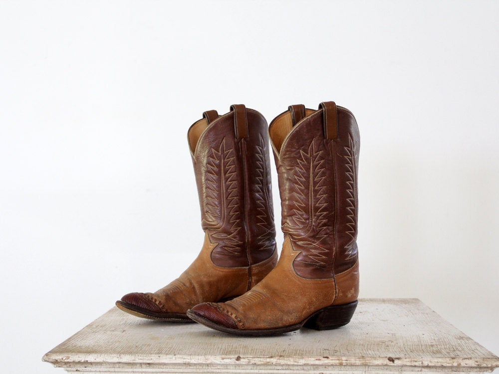 1960s Western Boots / Vintage Leather Boots / Tony Lama /  Men's 9 - 86Vintage86