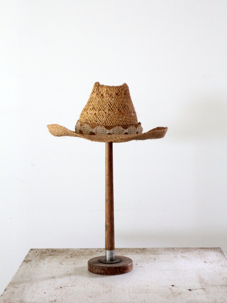 1970s Vintage Cowboy Hat // Western Woven