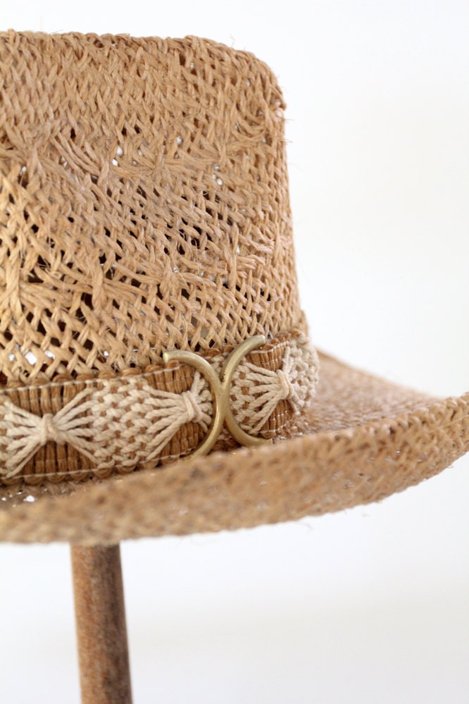 1970s Vintage Cowboy Hat // Western Woven