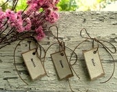 Unique Wedding Tags - Place Card/Favor - Rustic Woodland, Vintage-Inspired, Natural