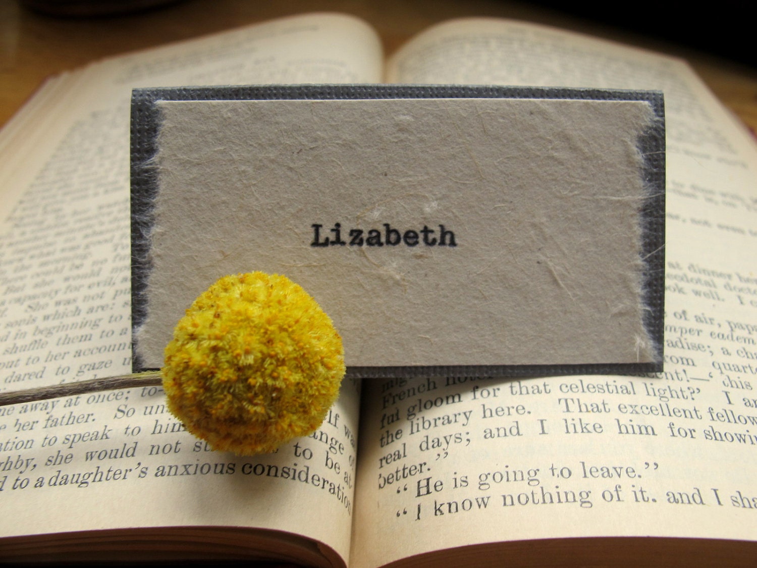 Unique Wedding Place Cards - Rustic, Vintage-Inspired, Natural - Custom Colors Available, True Typewriter Type