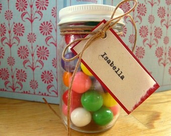 Mini Mason Jars w/ Lid & Custom Tag -  Wedding Favors, Bridal Shower Favors, Kid Favors