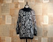 vintage 80s blue & white holiday sweater