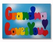 Wooden Puzzle for Grandchild Grandma Loves You