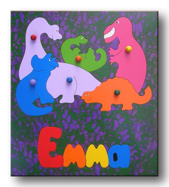 Wooden Name Puzzle Dinosaurs
