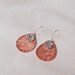 Hammered Copper Teardrop and Fine Silver Disc Earrings Handmade