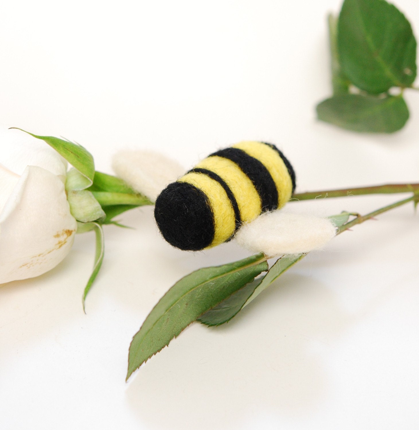 Needle Felted Bumblebee spring summer yellow jacket black eco friendly decor