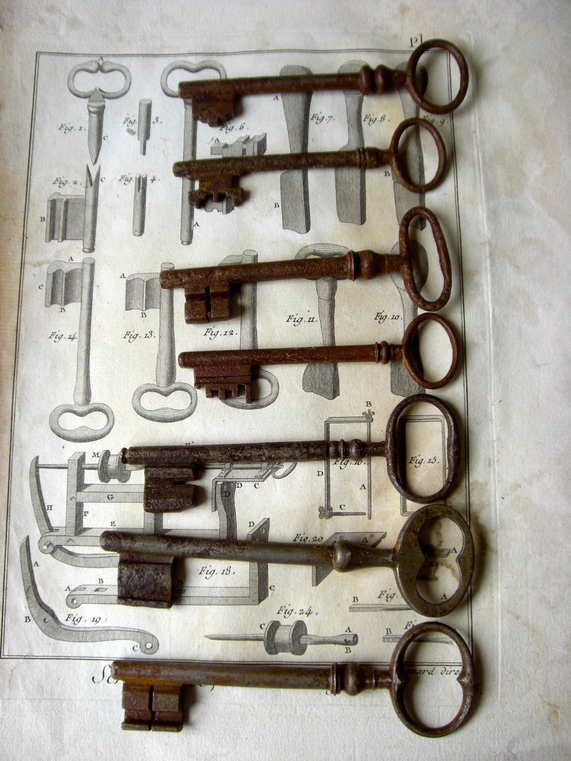 Antique set of old victorian keys.