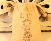 10 Birthday Favors - Muslin Bags - Hand Stamped - Party Girl