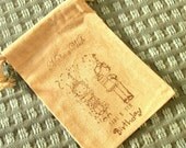 10 Birthday Favor Bags -  Personalized -  Birthday Party -  4 X 6 Hand Stamped Muslin