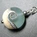 Ocean necklace, Ocean wave aqua pendant necklace, Lampwork necklace, Sterling silver, Handmade beach jewelry