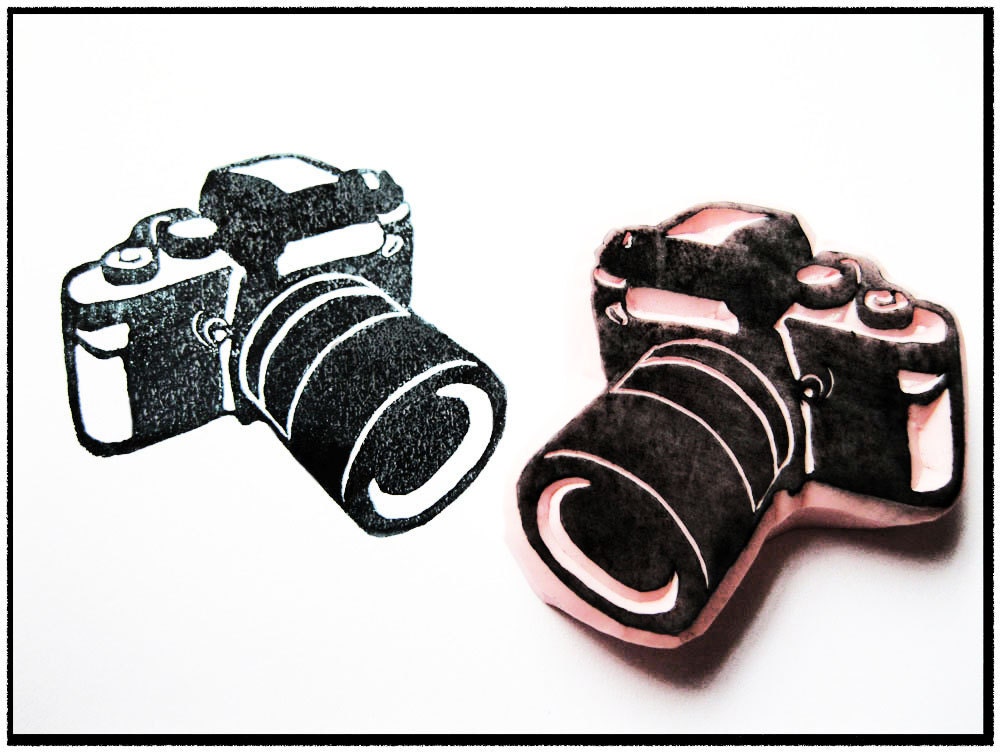 Camera Hand Carved Stamp