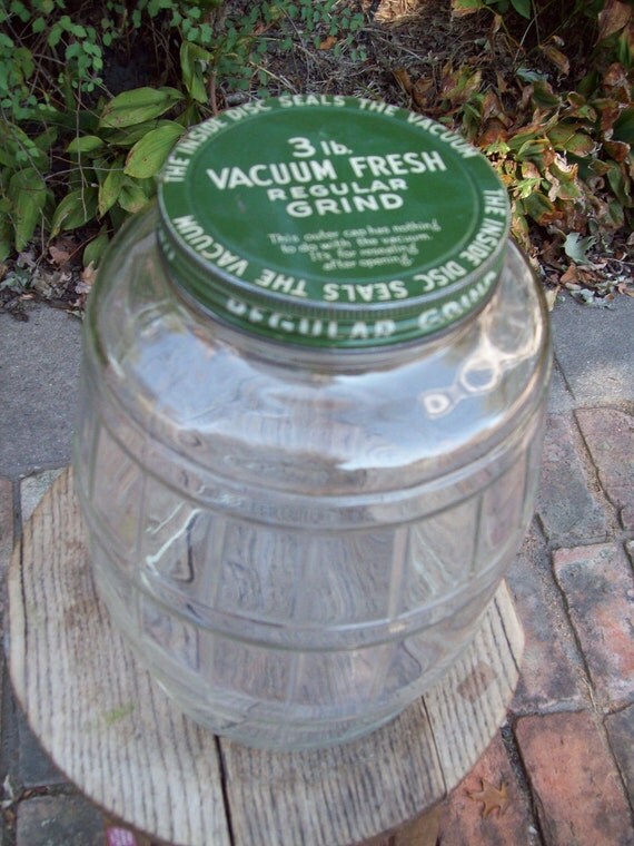 Vintage Glass Coffee Jar. by thevrose on Etsy