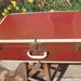 Vintage Red Metal Trunk-Suitcase. Reserved for sebrechts.