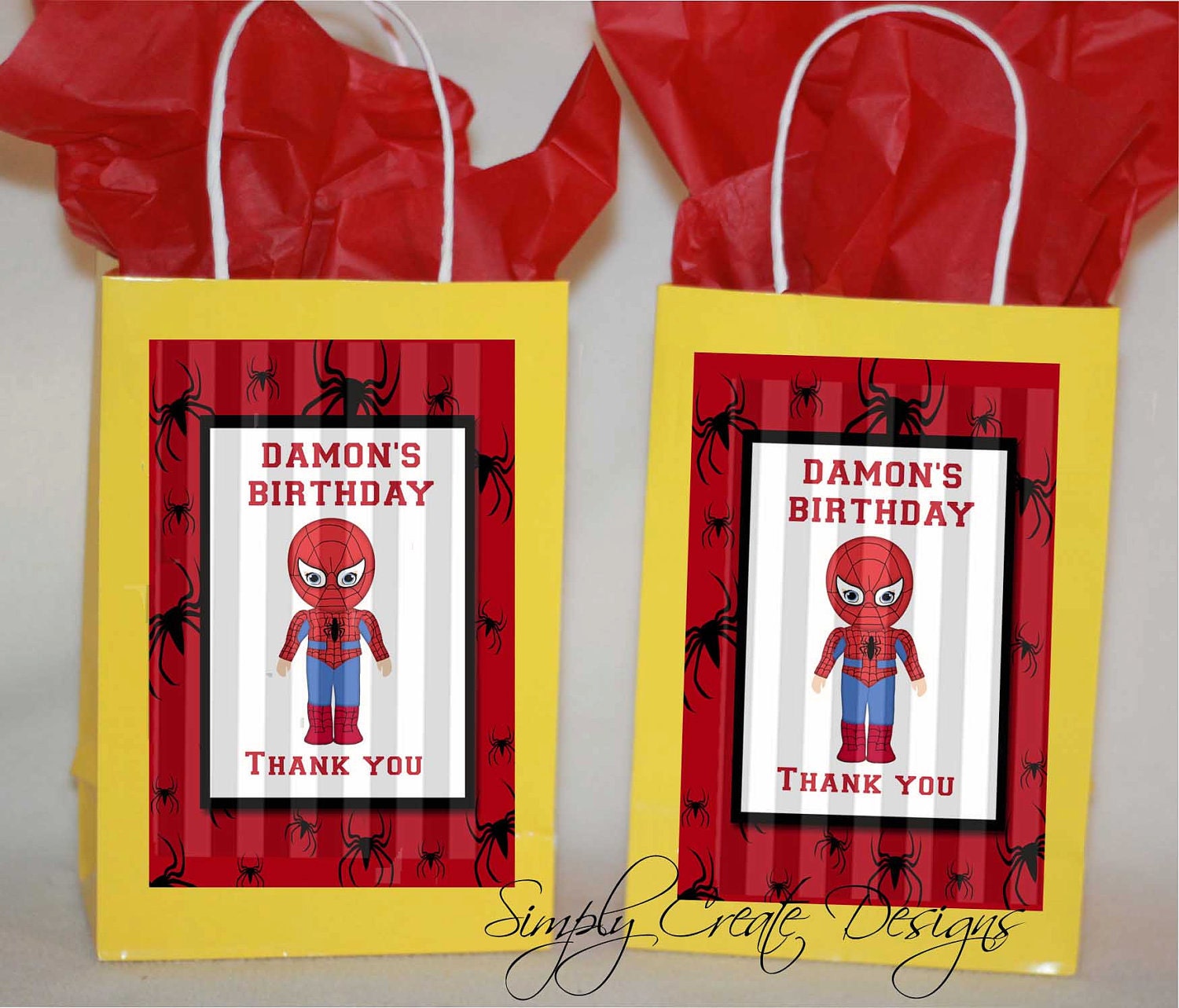 Super Hero Theme Party Favor Tags 4x6 JPEG digital file super Hero Party Il_170x135