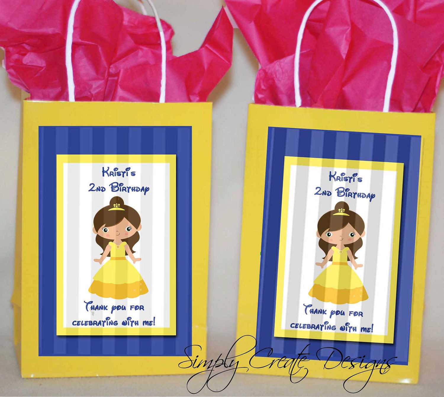 Princess Favor Tag Inspired 4x6 JPEG Digital File Personalized Il_570xn