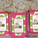 Mod Monkey Party Favor Tag Baby Shower Girl DIGITAL FILE 4x6 Jpeg Digital File Personalized