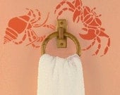 Crustacea Wall Stencils, Reusable - LOBSTER Stencil, Hermit Crab Stencil, CRAB Stencil