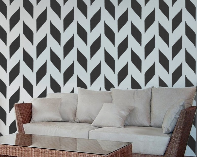 STENCIL for Walls - Woven Pattern - Allover Wall Stencil - Durable, Reusable, Modern DIY Decor