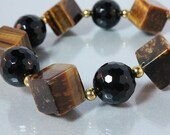 Tiger Eye and Black Onyx Bracelet