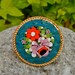 Resrved-Adorable Petite Micro Mosaic Round Brooch....Springtime