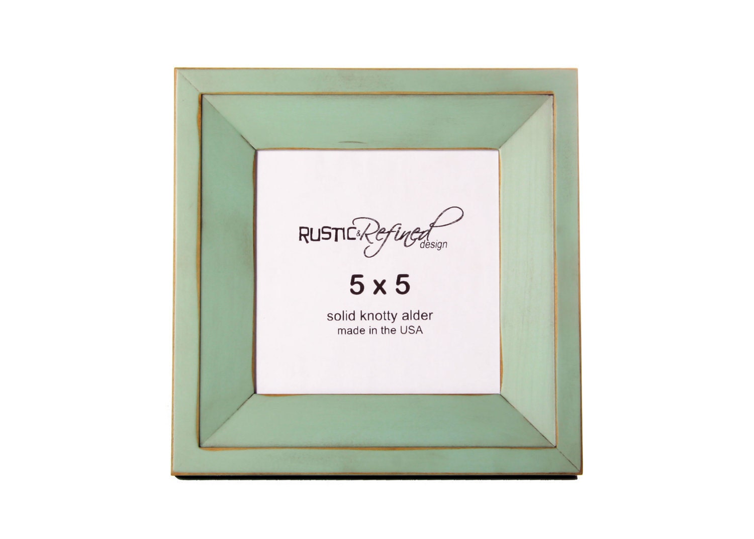 5x5 square picture frame with 1.5" width border - Sea Foam