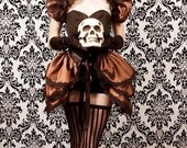 STEAMPUNK DIVA Copper Taffeta Bustle Skirt  BURLESQUE