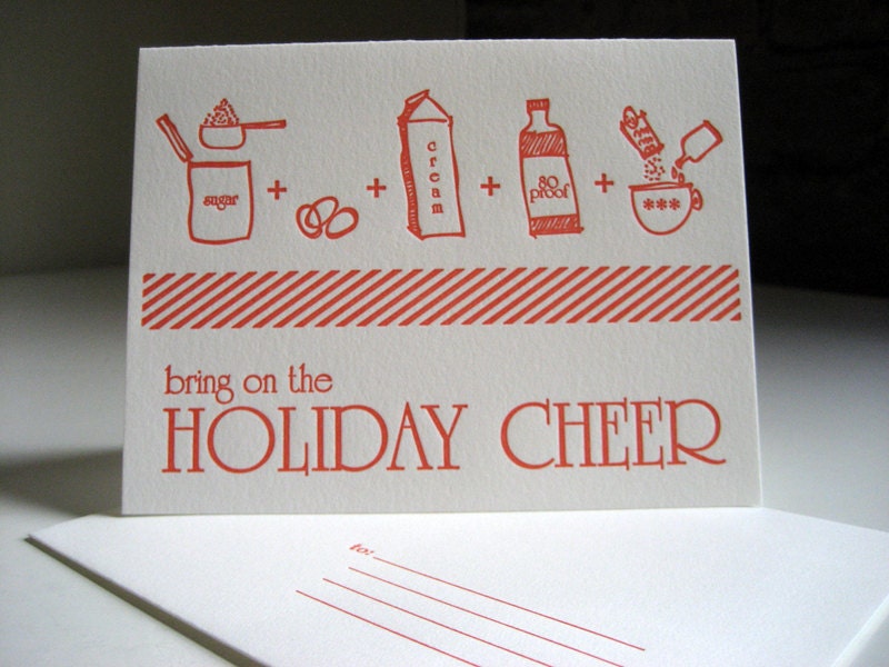 Holiday Cheer EGGNOG Letterpress Card