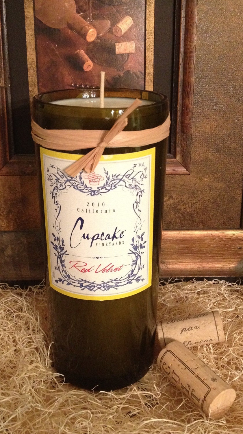 Recycled Wine Bottle Candle