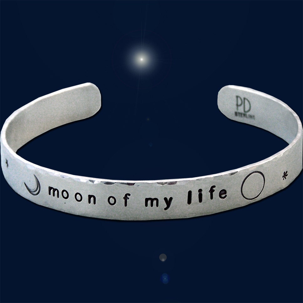 Moon of My Life - Game of Thrones Sterling Silver Cuff Bracelet - Hand Stamped - Five Sixteenths Inch