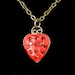 Red heart necklace, red crystal