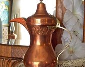 Antique Turkish Copper Teapot Handcrafted