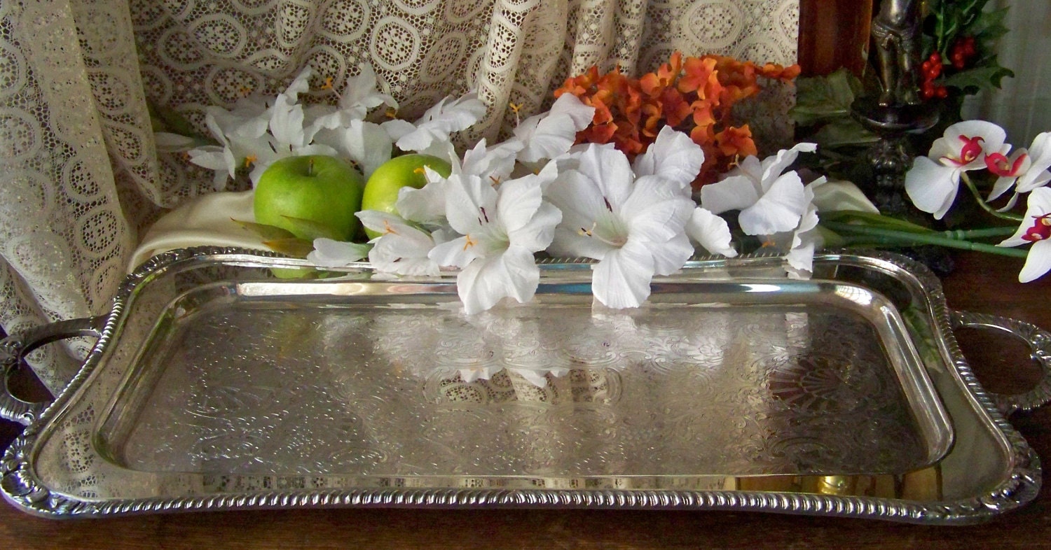 Vintage Silver Plate Serving Tray