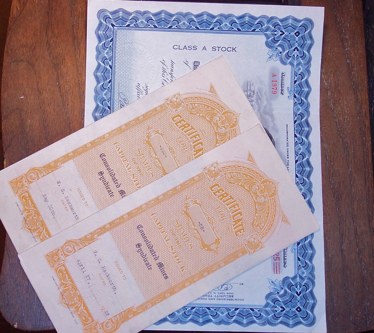 Vintage Stock Certificates