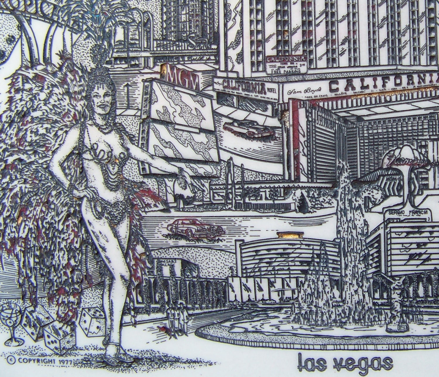 Vintage Las Vegas Marble Engraving