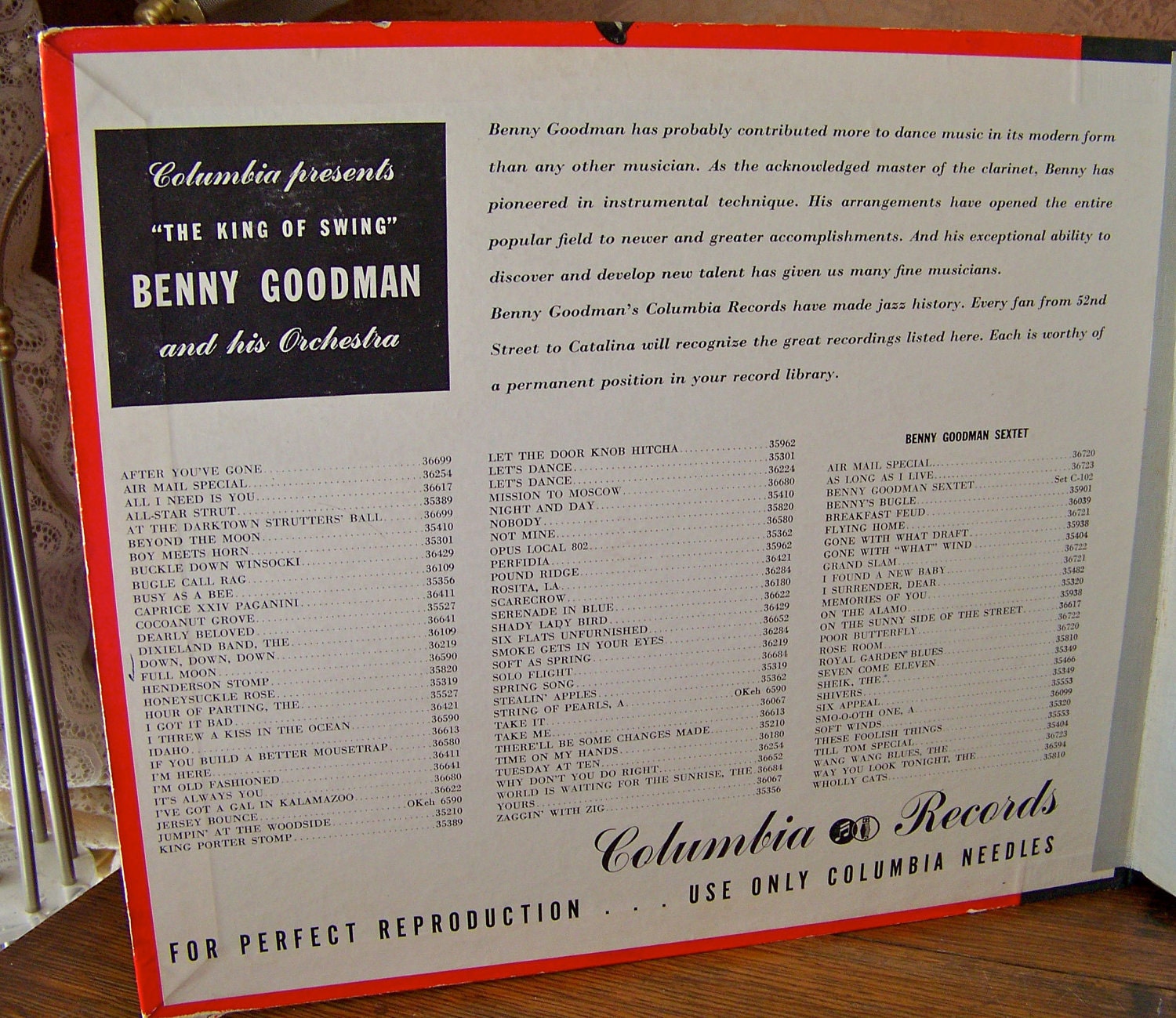 Vintage Benny Goodman 78 RPM Record Album