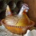 Vintage Carnival Glass Hen Serving Bowl