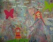 After all you're the only one who knows what my heart sounds like from the inside- ART PRINT of my Original Mixed Media Painting -