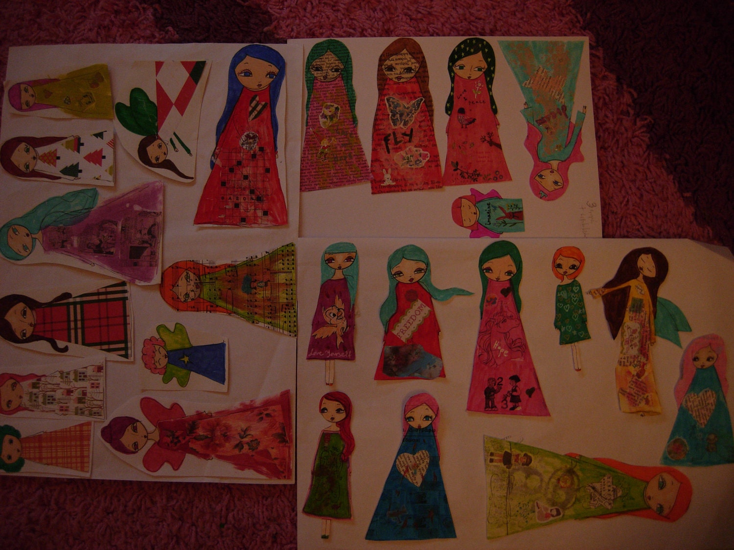 New collection of 25 paper dolls- mixed media art supplies/art journaling/collage/scrapbooking/embellishments/decoration/cards
