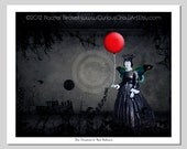 Surreal Woman with Red Balloon Art Print - 8 x 10 - Digital Manipulation Art