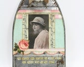 Found Object Art Assemblage - Thought Reservoir- Vintage Image