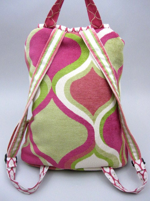 Pink and Green Backpack